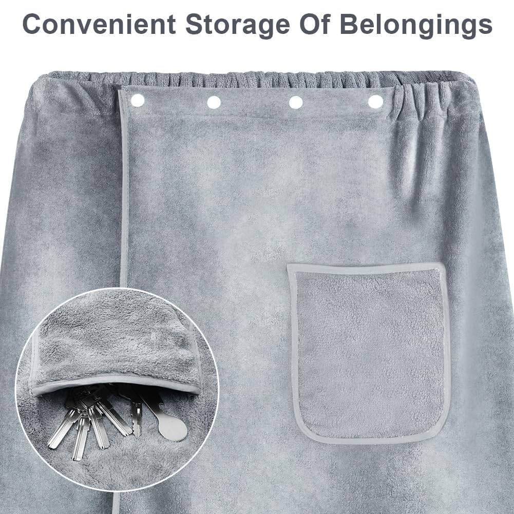 Men's Microfiber  Wearable Bath Towel Wrap
