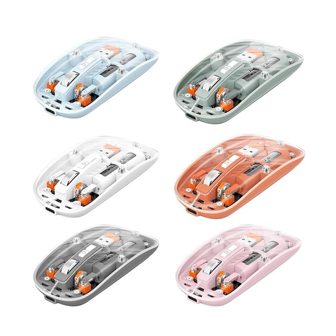 Transparent Mouse Rechargeable Mouse High-end 1600 Moving Speed Adjustable Silent Switch Type-C One-Key for Desktop