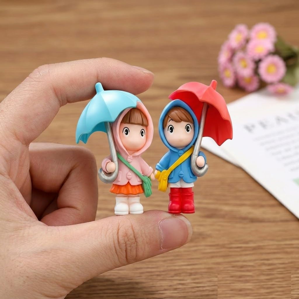Car Decor Figurine Umbrella Couple 2Pcs