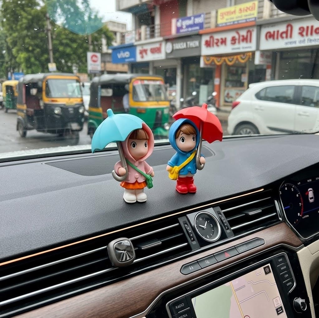 Car Decor Figurine Umbrella Couple 2Pcs