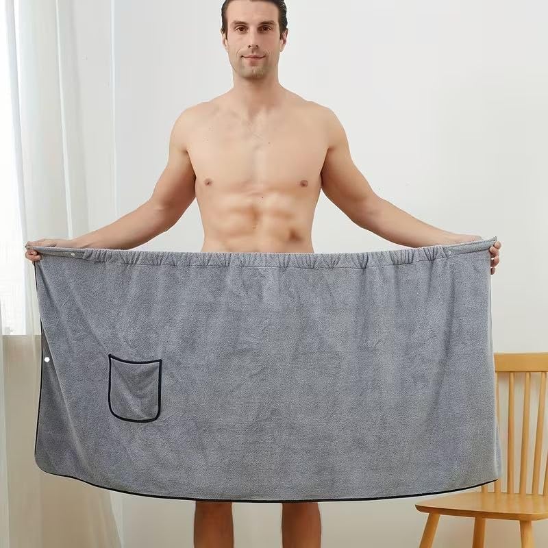 Men's Microfiber  Wearable Bath Towel Wrap