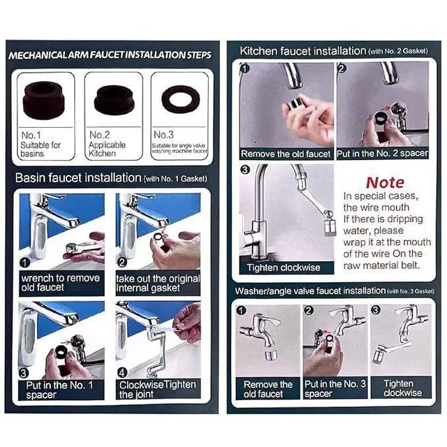 2 Mode Splash Filter Kitchen Tap Extended Faucet